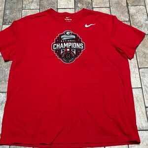 Georgia Bulldogs National Champions Back-To-Back 2021-2022 Nike Red Tee Men’s XL